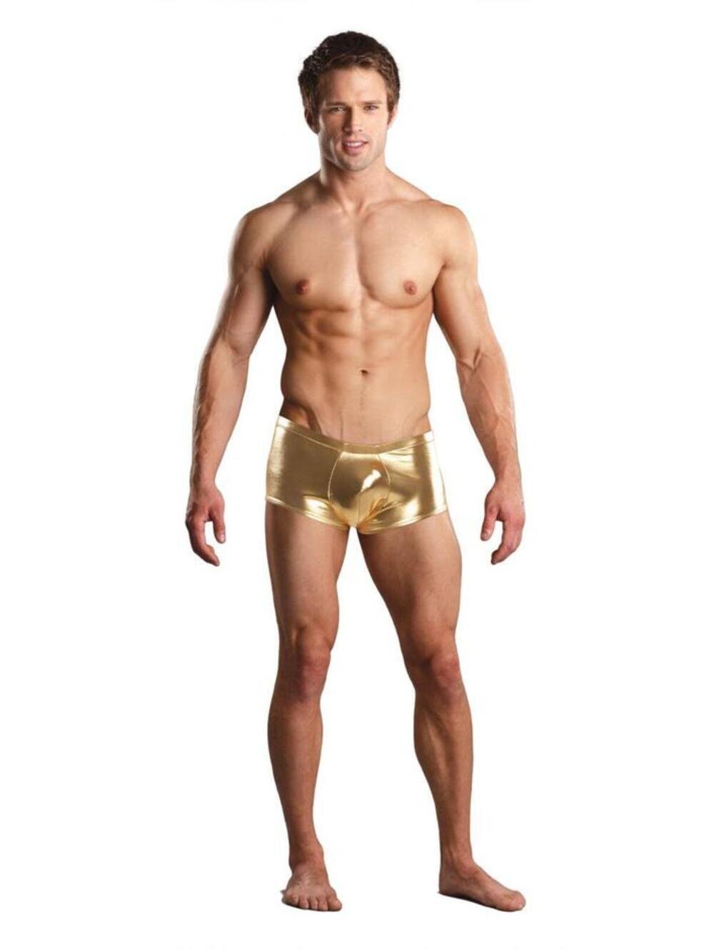 Male Power 153070 Heavy Metal Mini Short Boxer Briefs Color Gold - Picture 8 of 9
